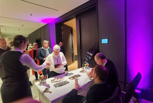 Autograph signing after a concert